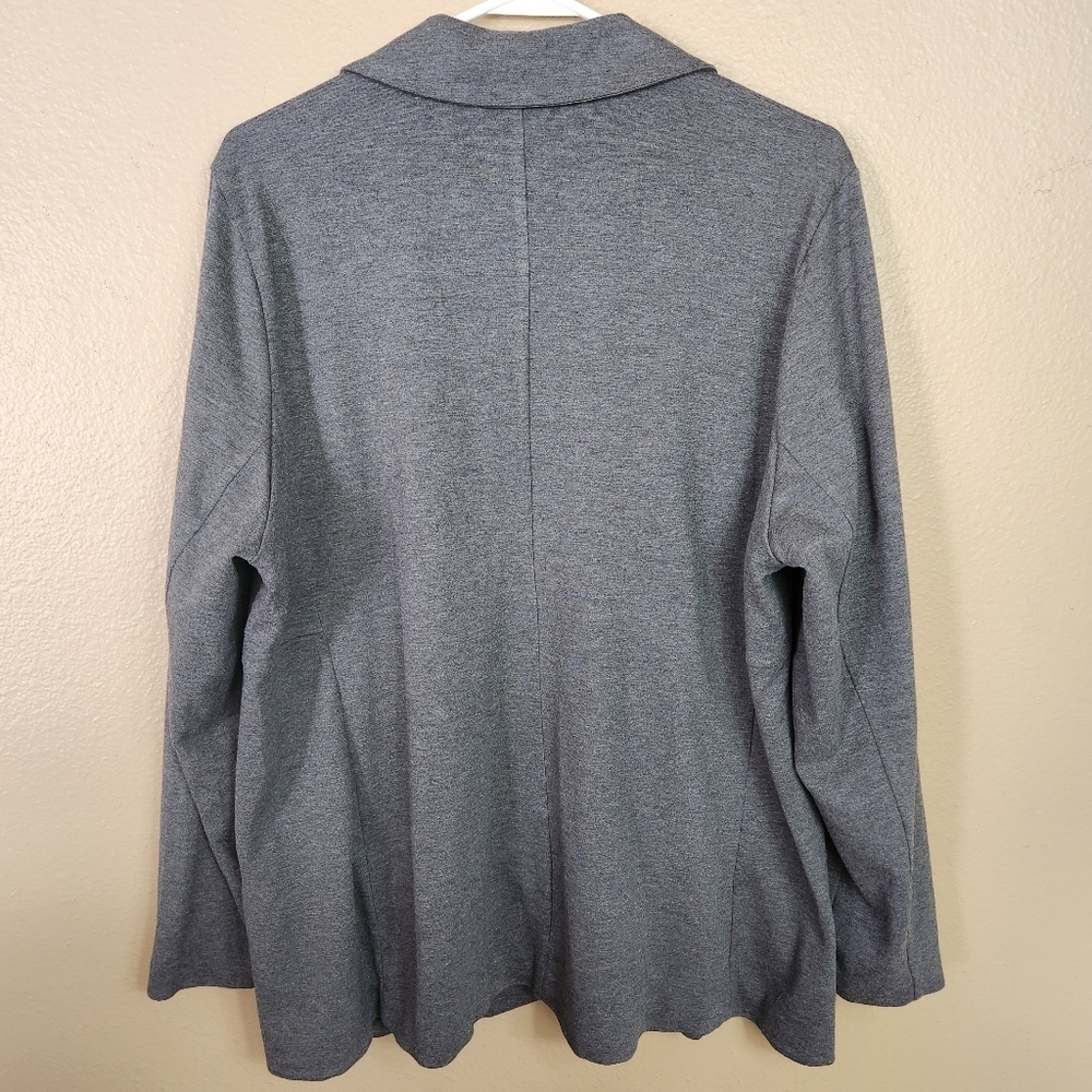 Torrid Gray Jersey Knit Open Front Blazer Jacket/18227254-Size 1 (1X) - Picture 6 of 8